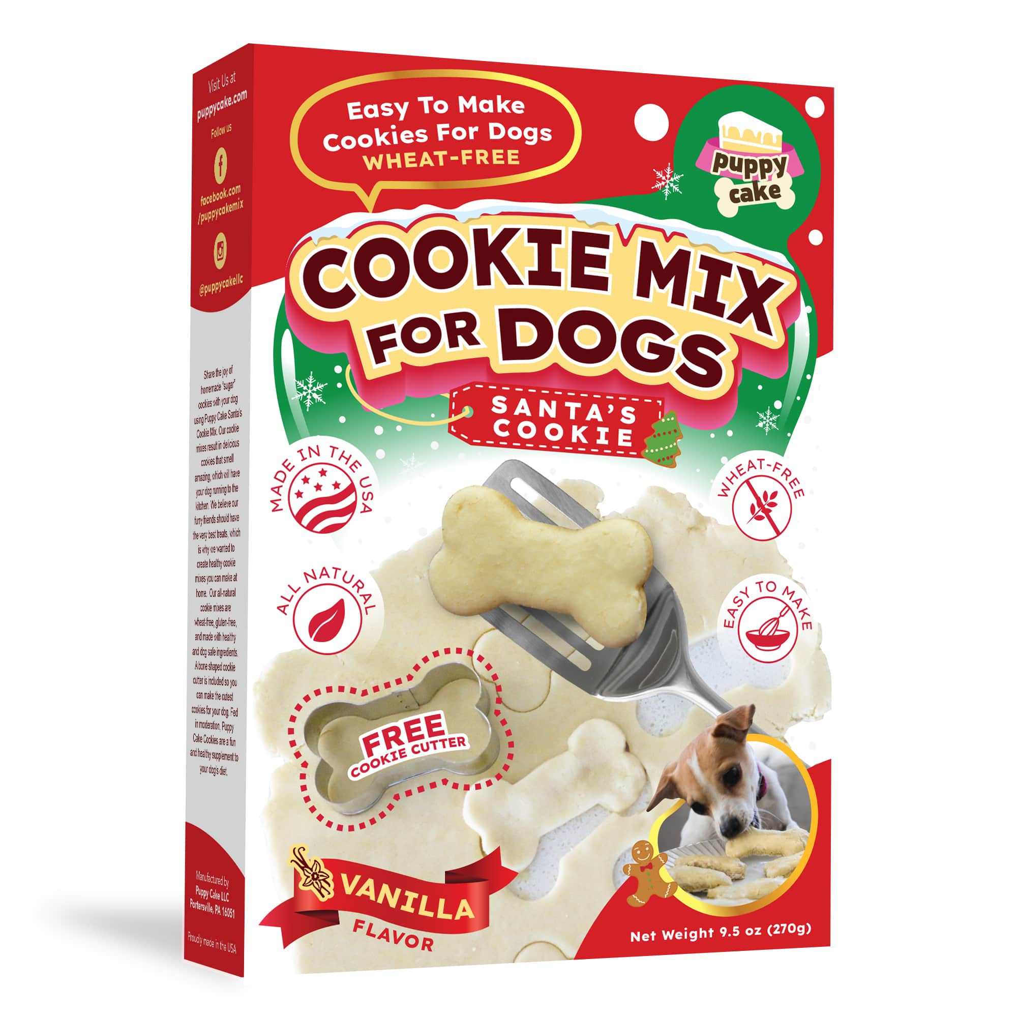 Puppy Cake - Santa's Cookie Mix and Cookie Cutter (wheat-free) #PCHC