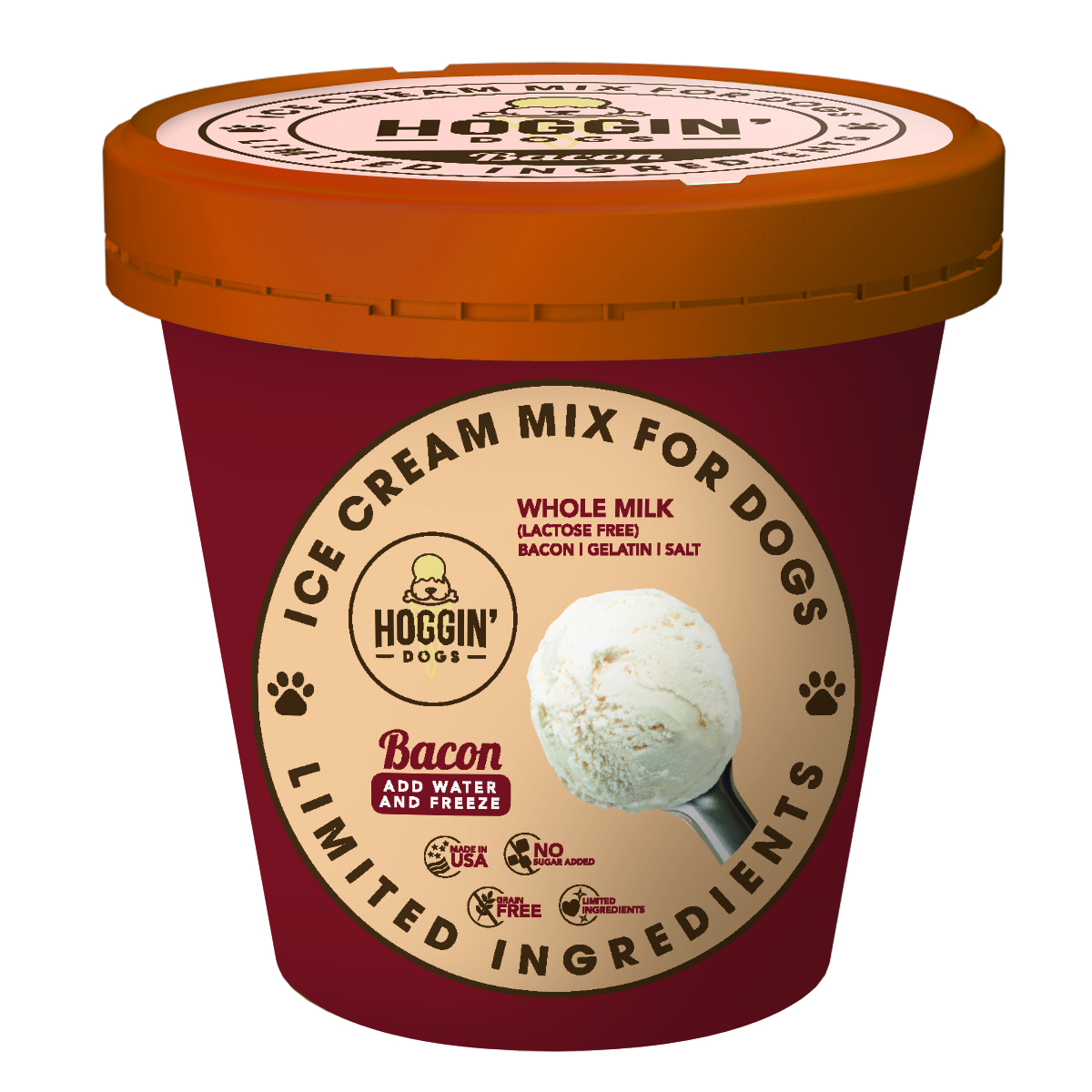 HEALTHY HOUND, Nilly's Bacon Human Grade Dog Ice Cream Mix (Lactose-Free)