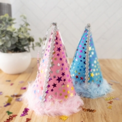 DISCONTINUED Charming Party Hats - Pink or Blue - ACCHATPS-M73