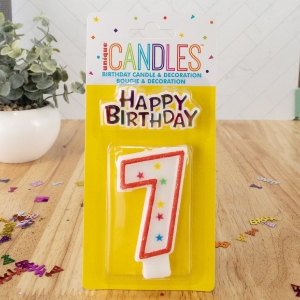 Glitter Number Candle & Happy Birthday Cake Topper