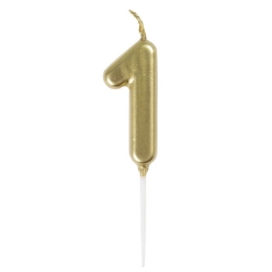 Mini Gold Number Candles - GLDCNDLEN-68G