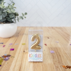 Mini Gold Number Candles 