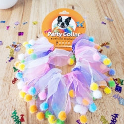 Multi Pom Party Collar - Pink and Purple - ACCPCMPX-ZD2