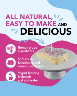 Puppy Cake Junior for Easy Bake Ovens - Birthday Cake Flavor 2 Refills - Cake, Icing, Sprinkles and Candles - JRBC
