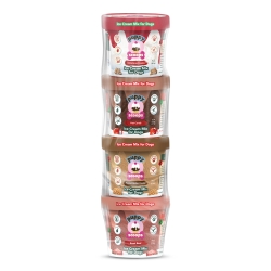 Puppy Scoops Christmas Sample Pack - 4 Holiday Themed Ice Cream Flavors - 8XMSPACK
