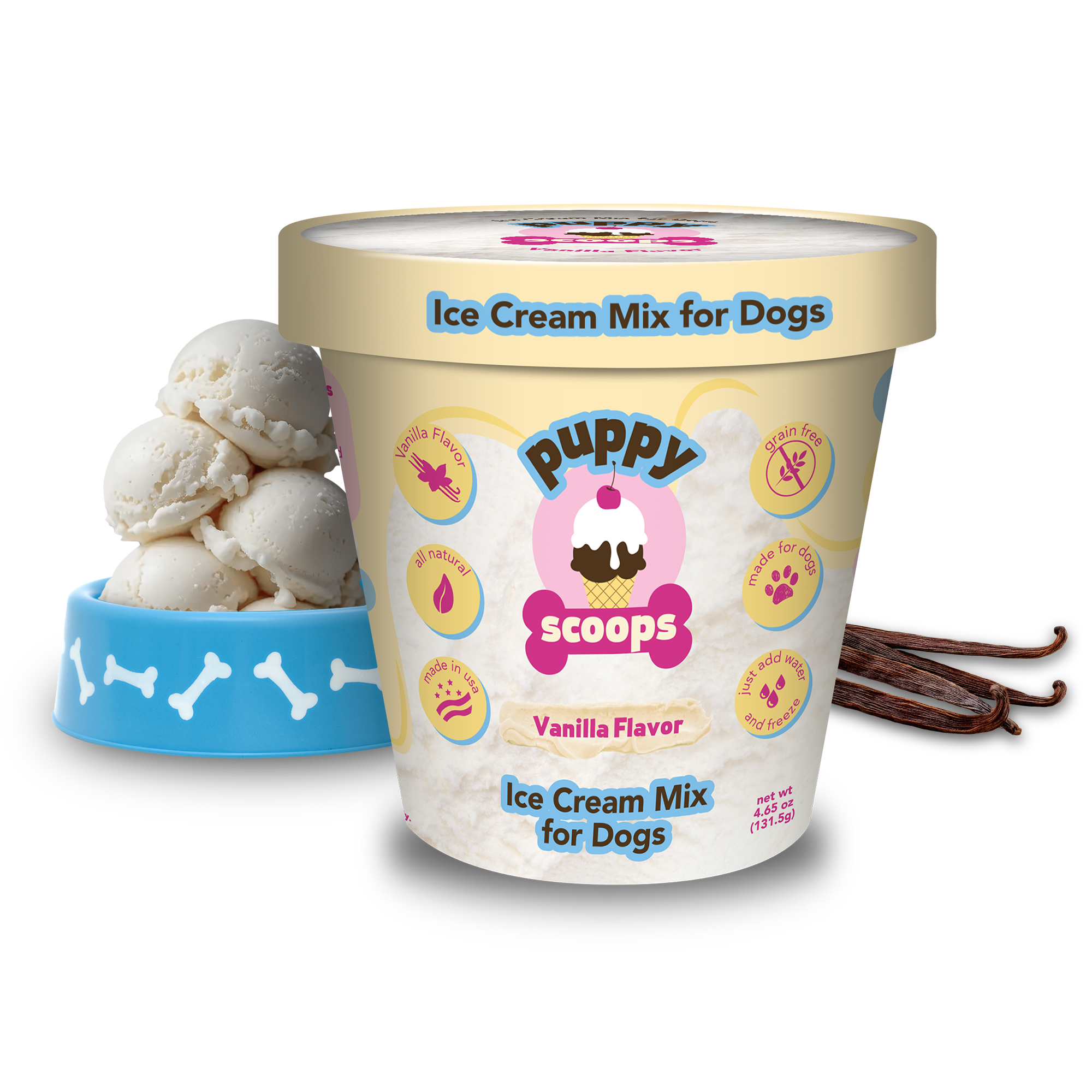 Puppy Scoops Ice Cream Mix - Vanilla, Pint Size, 4.65 oz Ice Cream for dog, DIY treats for dogs, Puppy Scoops, Carob Ice Cream for Dogs, Homemade Ice Cream for dogs, Healthy treats for dogs, Vanilla Puppy Scoops, Puppy Scoops, Real Ice for Dogs, healthy ice cream for dogs, frozen treats for dogs, dog treats, homemade treats for dogs, fun treats to make for your dog, 