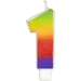 Rainbow Birthday Candle 3 in. - ACCCANDLEN-DS4