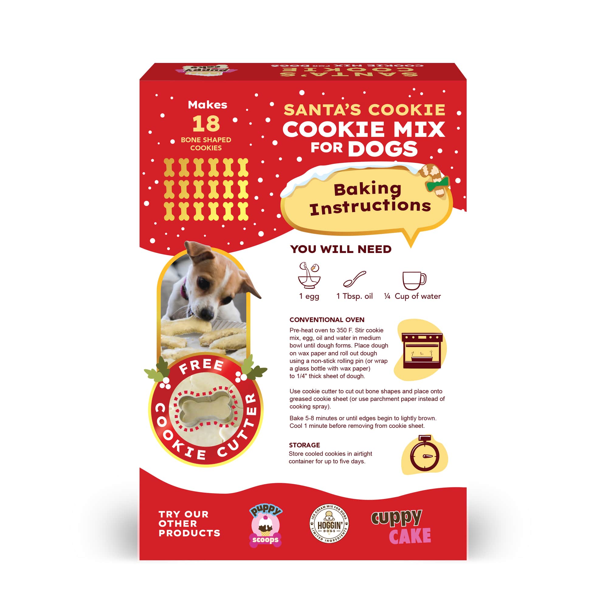 Puppy Cake - Santa's Cookie Mix and Cookie Cutter (wheat-free) #PCHC