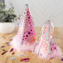 DISCONTINUED Charming Party Hats - Pink or Blue - ACCHATPS-M73